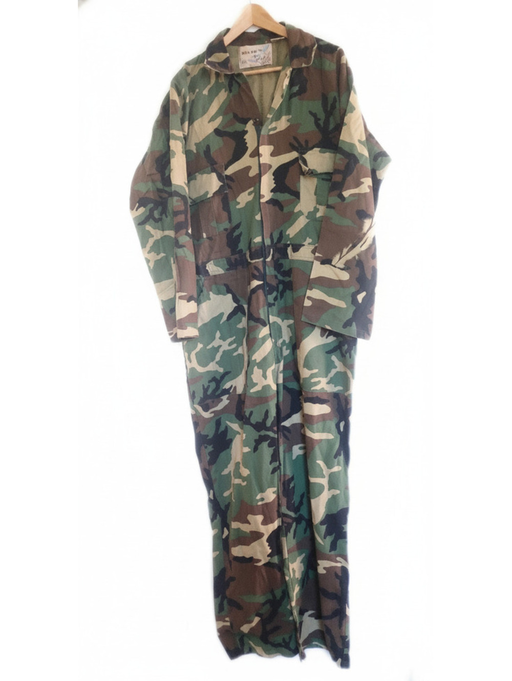Size L-Duck Bay Camouflage Military Style Coveralls with Zipper Front